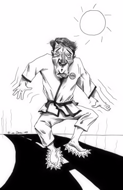 Barefoot on a hot street