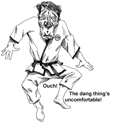 Wearing a painful cup